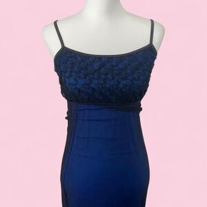 Vintage 90s Black and Royal Blue Maxi Dress